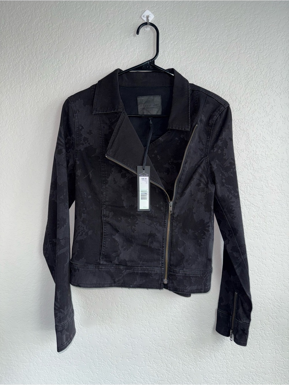 Greywire Vanderbilt Floral Moto Jacket - Black Shadow